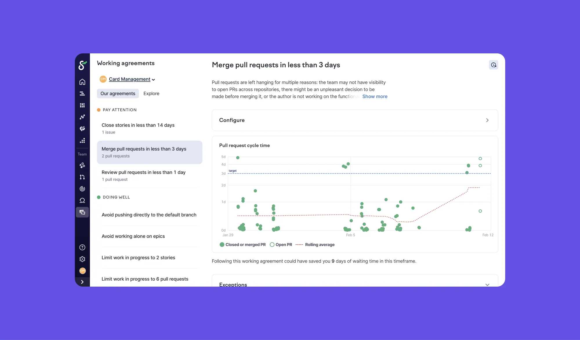 Working agreements can help software engineering teams improve their practices around pull requests. Working agreements can help software engineering teams improve their practices around pull requests.